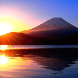富士山、日の出、初日の出